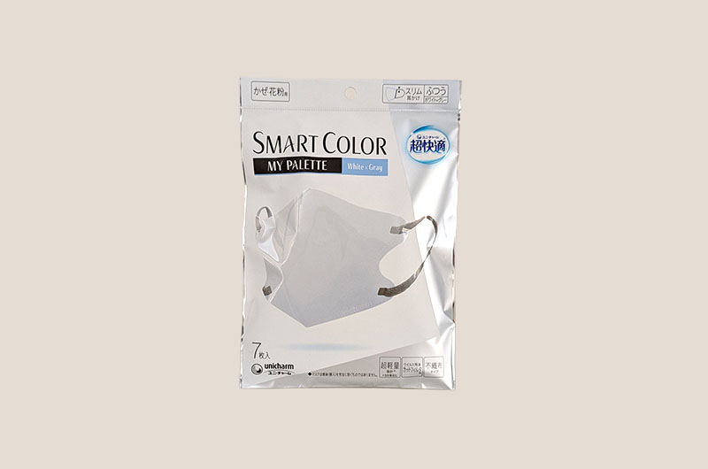 超快適マスク SMART COLOR MyPalette ホワイト×グレー ふつう